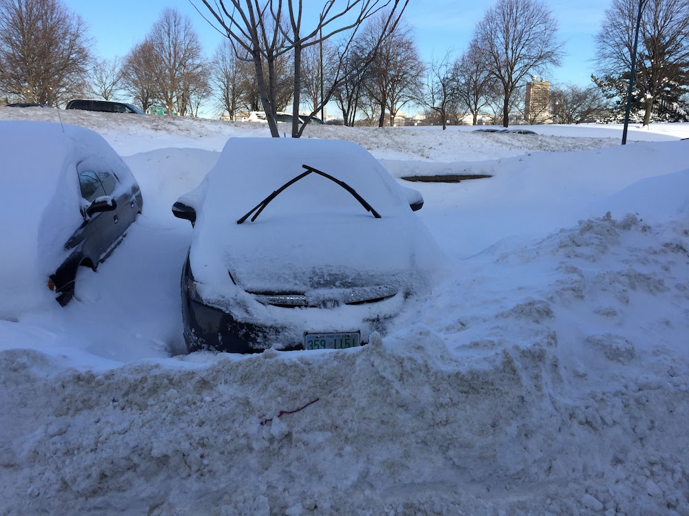 Oh, the joy of shoveling out the car from huge mounds of snow every morning.