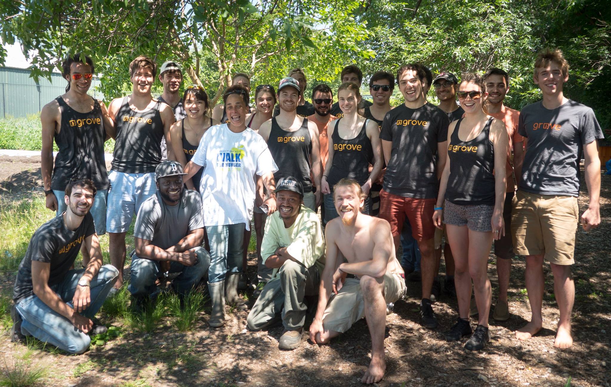 The Grove team circa June 2015, after working a day at the City Growers farm in Dorchester run by Nataka Crayton-Walker and Bobby Walker.