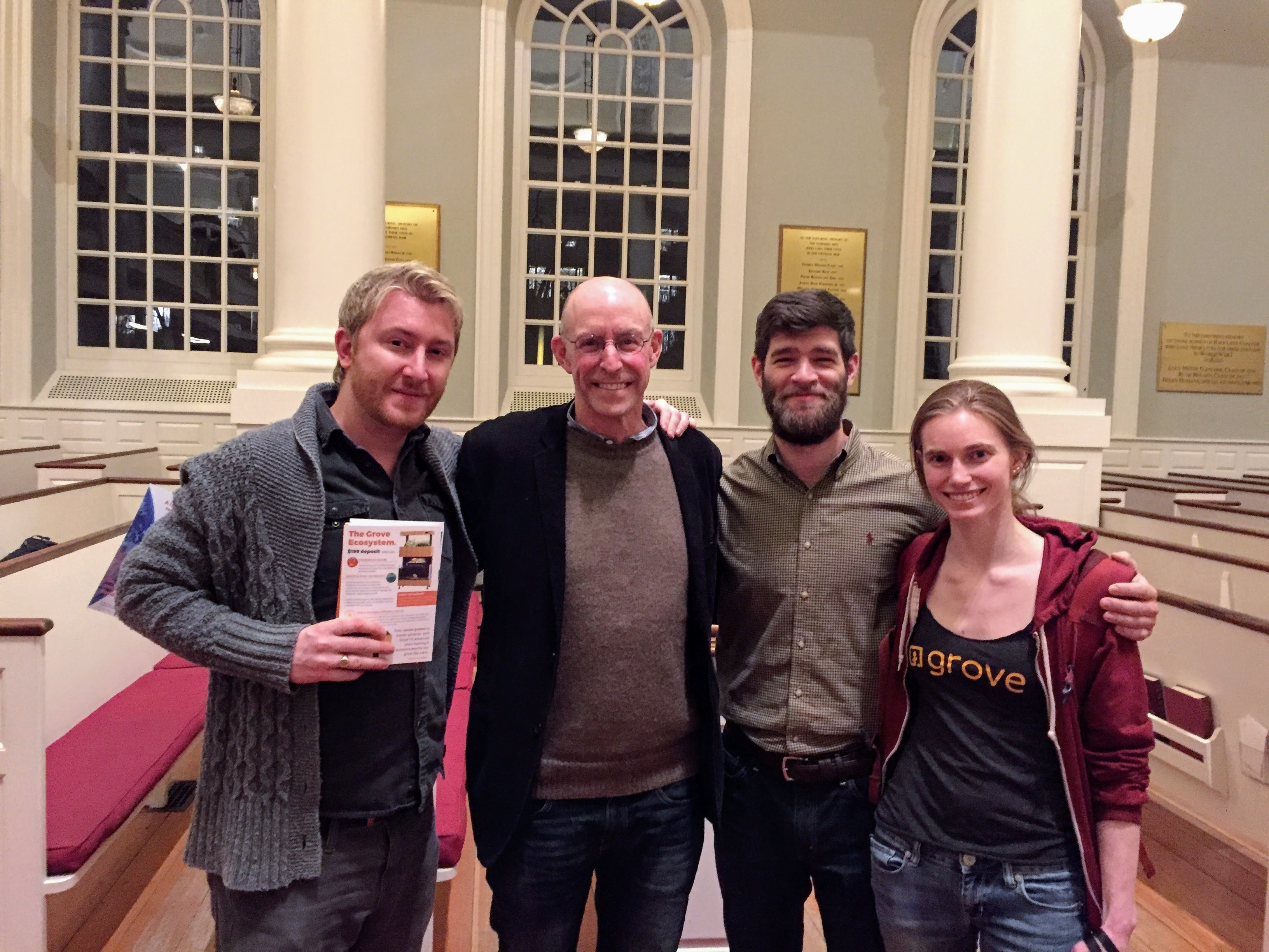 The time Elias, Steph, and I handed out fliers at an event with Michael Pollan and pitched him on getting a grove
